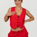Ref.110-3: Chaleco Escote en V – Rojo