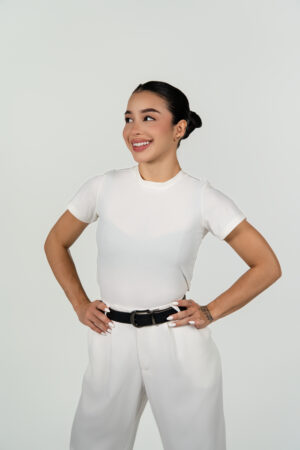 Ref.113: Básica Estilo Body Manga corta Y Pantalón 1 prense - Hueso - Image 6