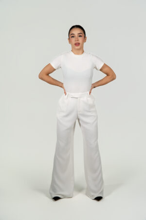 Ref.113: Básica Estilo Body Manga corta Y Pantalón 1 prense - Hueso - Image 4