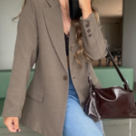 Ref. 117: Blazer Largo Semi-Oversize Verde Trigo