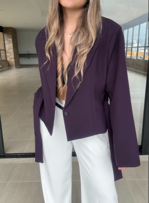 Ref. 116: Blazer Corto Oversize Berenjena - Image 3