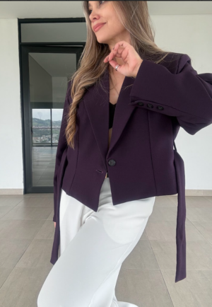 Ref. 116: Blazer Corto Oversize Berenjena - Image 2