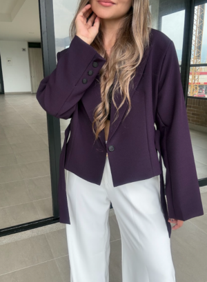 Ref. 116: Blazer Corto Oversize Berenjena - Image 4