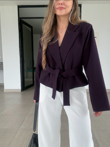 Ref. 116: Blazer Corto Oversize Berenjena